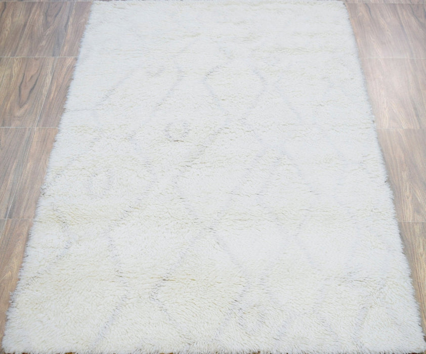 Ivory and charcoal 4x6, 5x8 Rug Modern Handmade New Zealand Wool Area Rug  | The Rug Decor |TRD1719