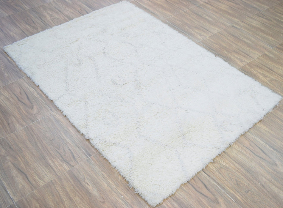 Ivory and charcoal 4x6, 5x8 Rug Modern Handmade New Zealand Wool Area Rug  | The Rug Decor |TRD1719