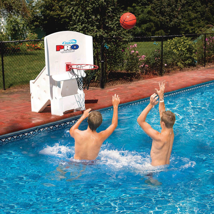 Swimline Cool Jam Pro In-Ground Poolside Basketball Game w/ Adjustable Backboard