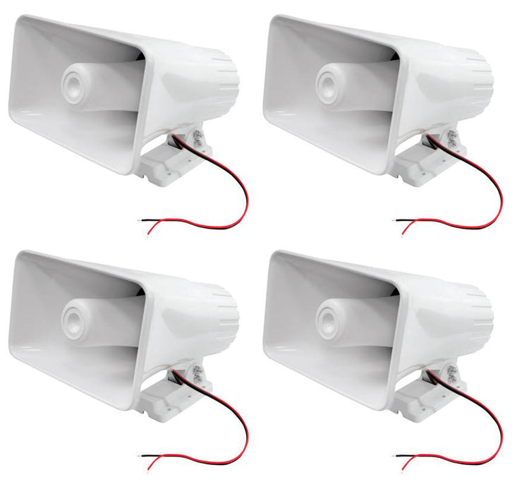 8) NEW PYLE PHSP5 8" 65W 8-Ohm Indoor & Outdoor PA Horns Speakers White Audio