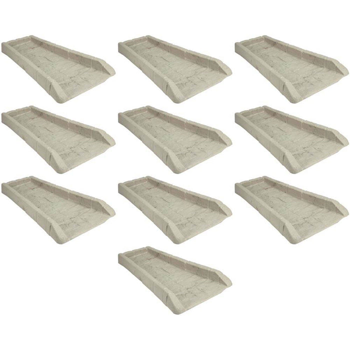 Suncast SB24 Decorative Rain Gutter Downspout Splash Block, 10 Pack, Light Taupe