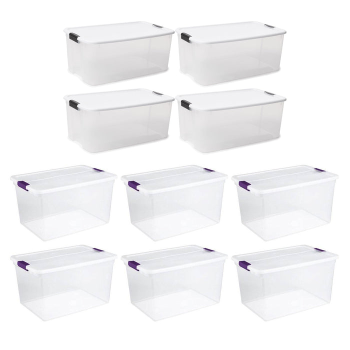 Sterilite 116 Quart Storage Totes, 4 Pack, and 66 Quart Storage Totes, 6 Pack