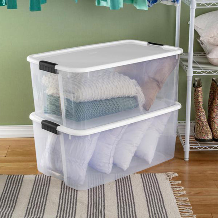 Sterilite 116 Qt Clear Storage Tote, 4 Pack, & 70 Qt Clear Storage Tote, 4 Pack