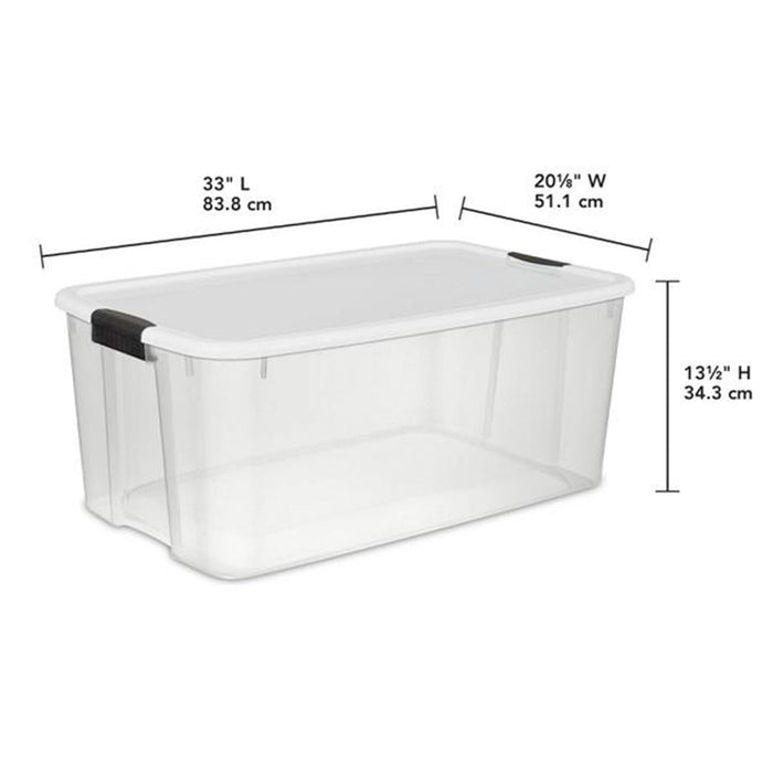 Sterilite 116 Qt Clear Storage Tote, 4 Pack, & 70 Qt Clear Storage Tote, 4 Pack