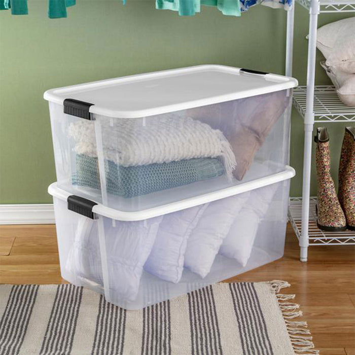 Sterilite 116 Qt Stackable Storage Bin Plastic Organizing Container, 8 Pack