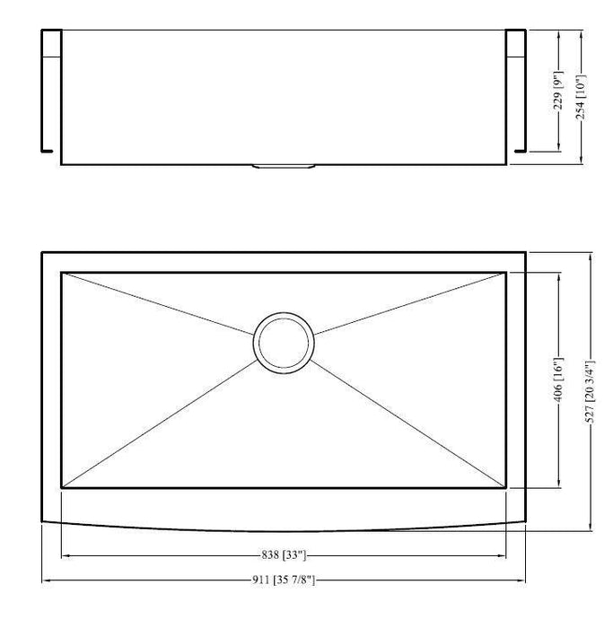 36" Single Bowl Apron Sink - KS124-36