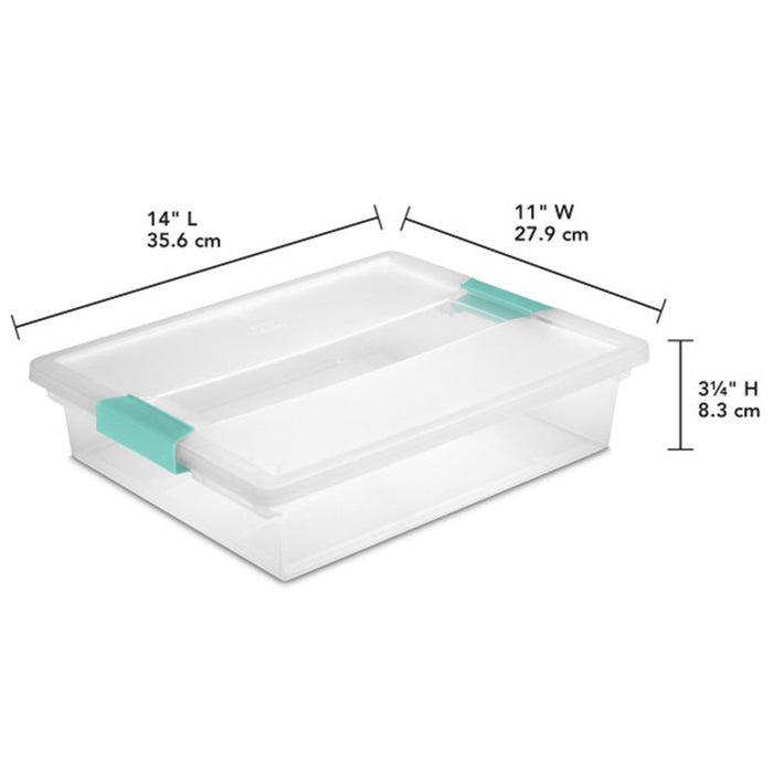 Sterilite 5.7 Qt. Large Plastic Stackable Storage Bin w/Clear Latch Lid (6 Pack)