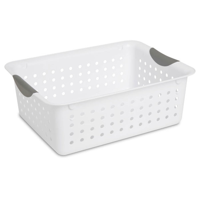 Sterilite Medium Ultra Plastic Storage Organizer Basket with Handles, (24 Pack)