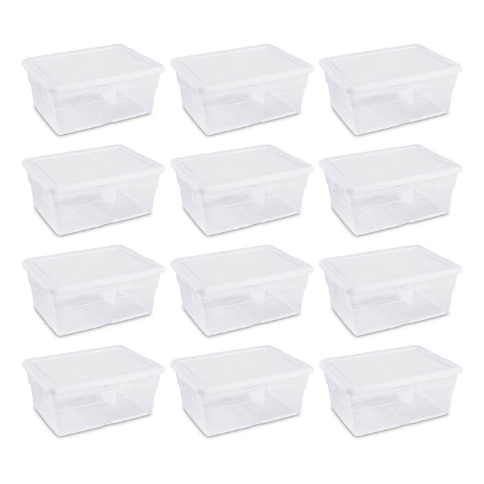 Sterilite 16 Quart Plastic Storage Container (12 Pack) & 6 Quart Tote (24 Pack)