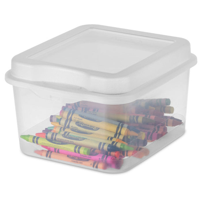 Sterilite Plastic FlipTop Hinged Storage Box Container w/ Latching Lid, 24 Pack