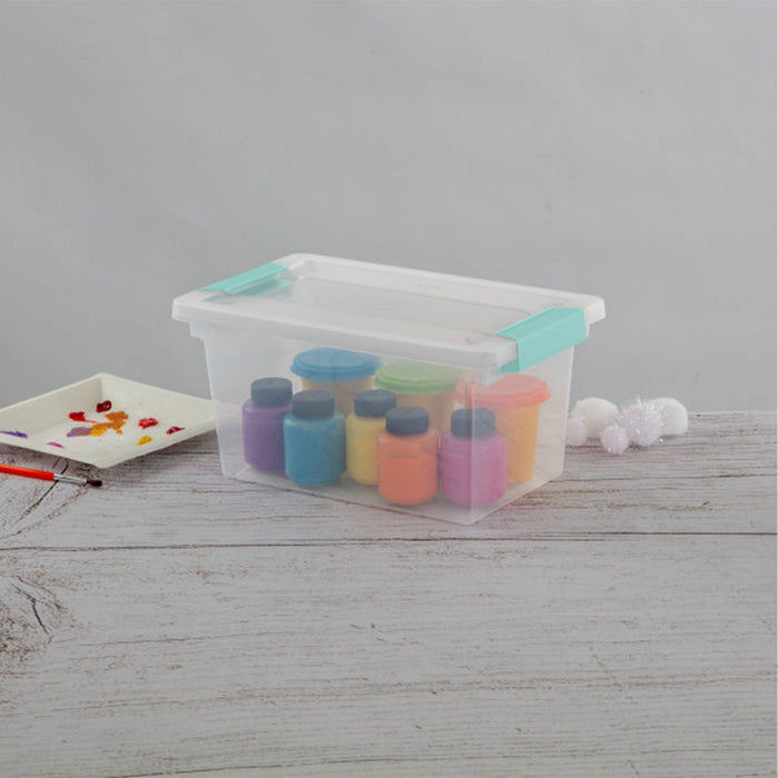 Sterilite Plastic Medium Clip Storage Box Container with Latching Lid, 12 Pack