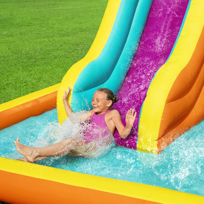 Bestway H2OGO! Tidal Tower Slide Yard Inflatable Mega Water Park with Air Blower