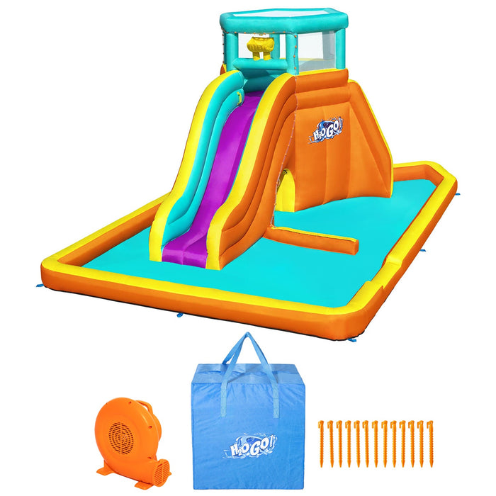 Bestway H2OGO! Tidal Tower Slide Yard Inflatable Mega Water Park with Air Blower