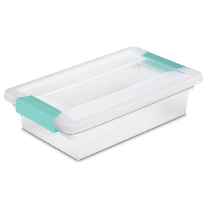 Sterilite Small Clip Box Clear Storage Tote Container with Latching Lid, 24 Pack