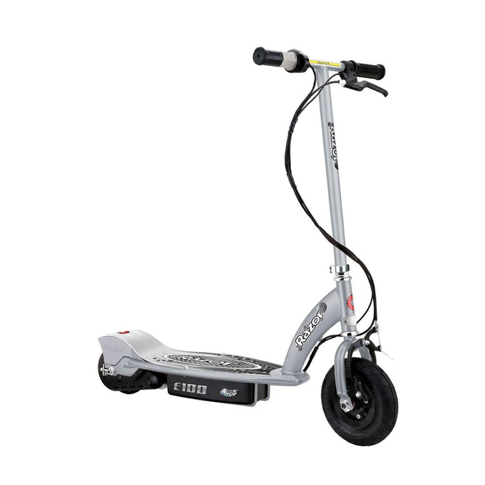 Razor E100 Kids Motorized 24 Volt Electric Powered Ride On Scooter, Silver