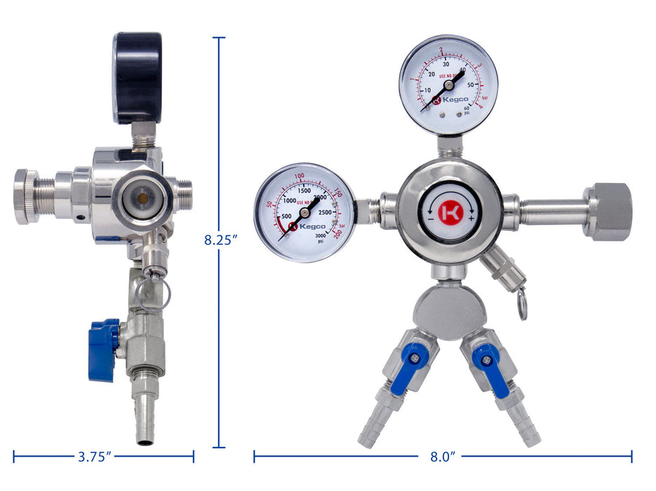 Pro Series Double Gauge Two Product CO2 Regulator