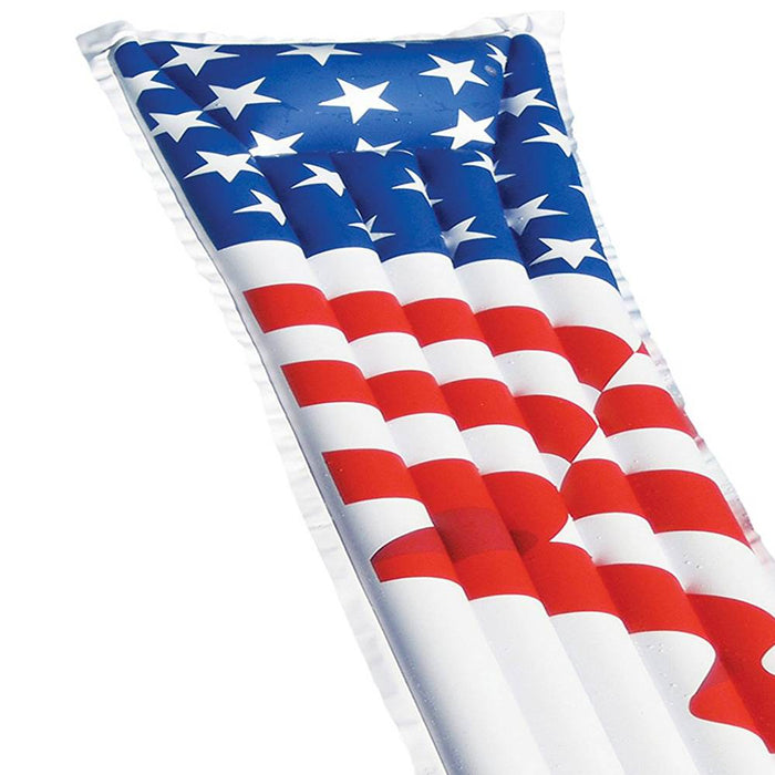 Swimline 72" Inflatable American Flag Swimming Pool and Lake Float Raft (2 Pack)