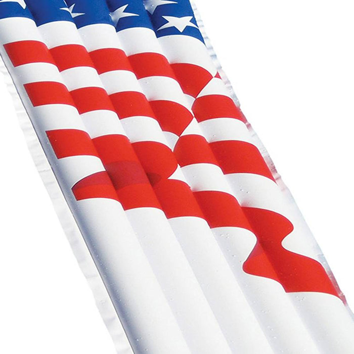 Swimline 72" Inflatable American Flag Swimming Pool and Lake Float Raft (2 Pack)