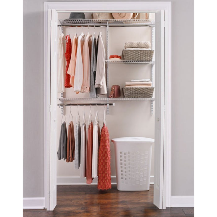 Rubbermaid Configurations 4 to 8 Ft Custom Closet Organizer Kit, White (2 Pack)