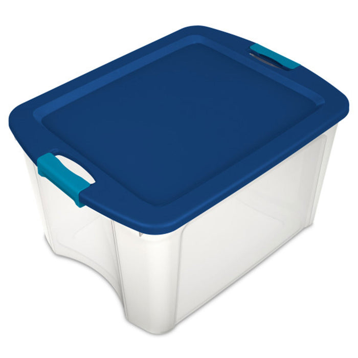 Sterilite Latch & Carry 18 Gallon Plastic Stacking Storage Tote w/ Lid, 12 Pack