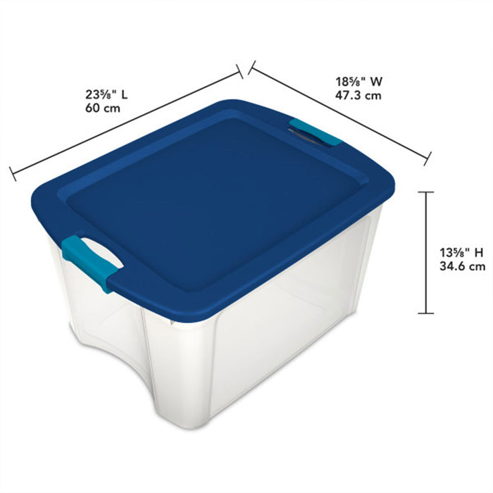 Sterilite Latch & Carry 18 Gallon Plastic Stacking Storage Tote w/ Lid, 12 Pack