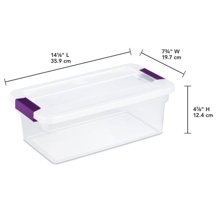 Sterilite 6 Quart Plastic ClearView Latch Box Storage Container Tote, 48 Pack