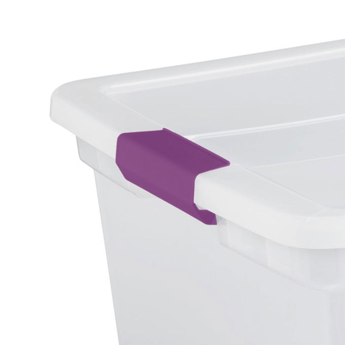 Sterilite ClearView 66 Quart Plastic Stacking Storage Tote w/ Latch Lid, 24 Pack