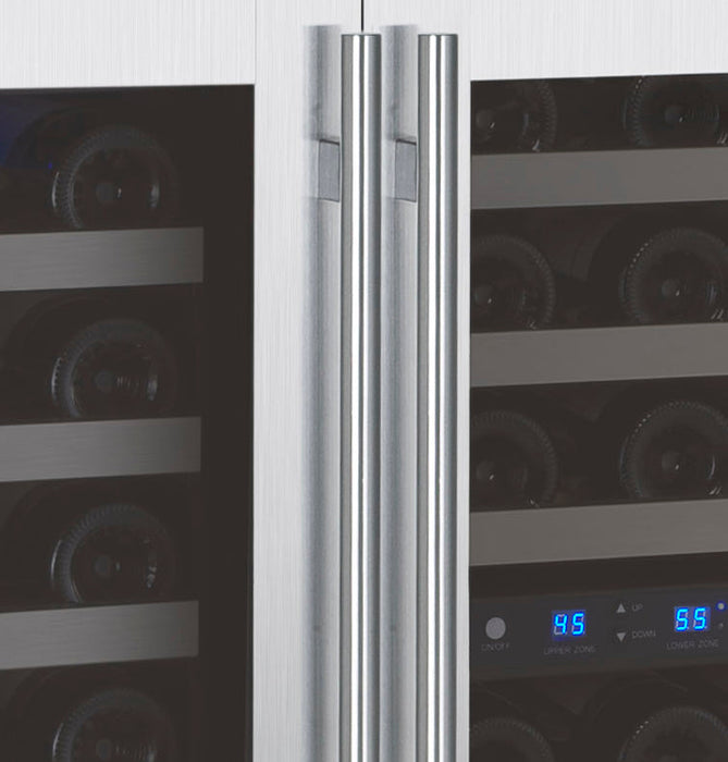 47" Wide FlexCount II Tru-Vino 112 Bottle Three Zone Stainless Steel Side-by-Side Wine Refrigerator