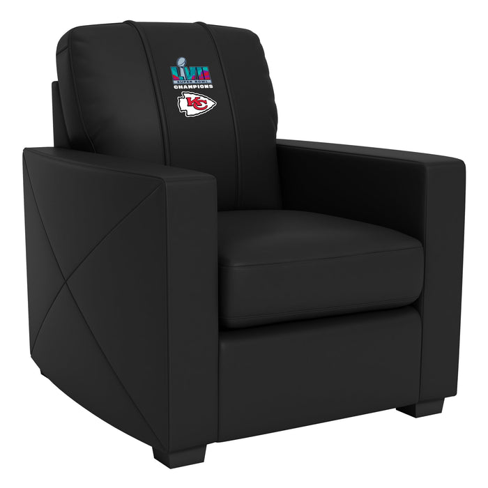 Kansas City Chiefs Super Bowl LVII Champions Logo Silver Club Chair