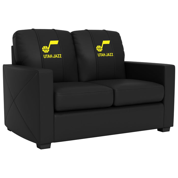 Silver Loveseat with Utah Jazz Global Logo