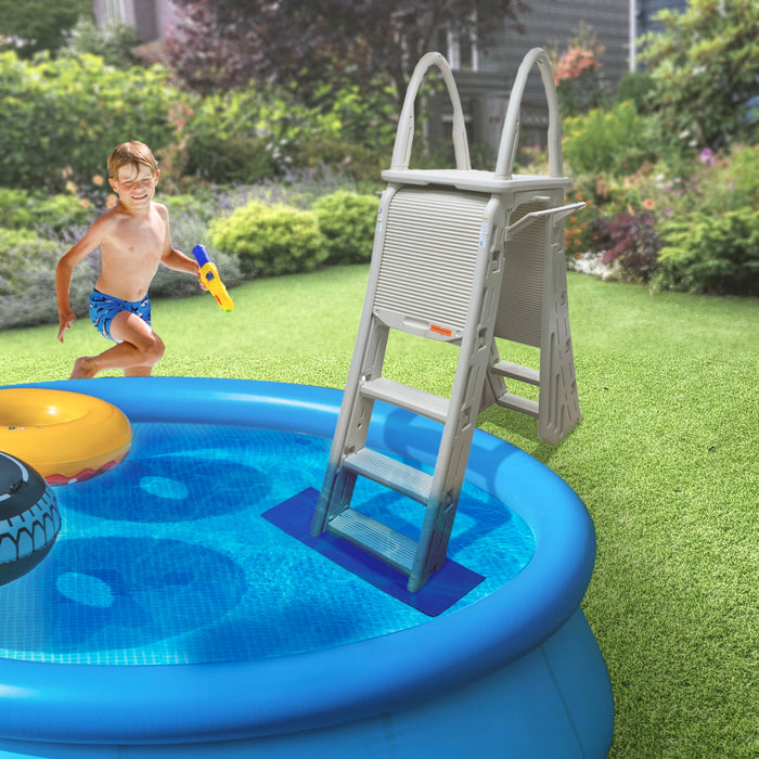 Confer Plastics A-Frame Pool Ladder & Hydrotools by Swimline 9"x36" Ladder Mat