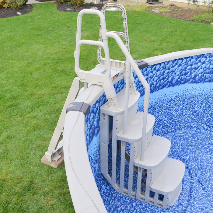 Main Access 200100T Above Ground Pool Ladder Steps w/ Mat Pad + 2 Sand Weights