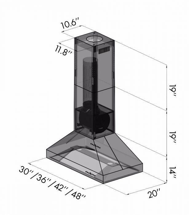 ZLINE 36 in. Island Mount Range Hood in Stainless Steel (597i-36)