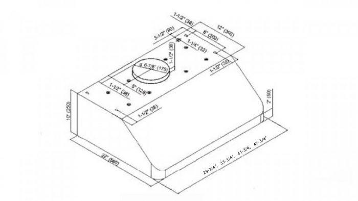 ZLINE 36 in. Under Cabinet Stainless Steel Range Hood 619-36