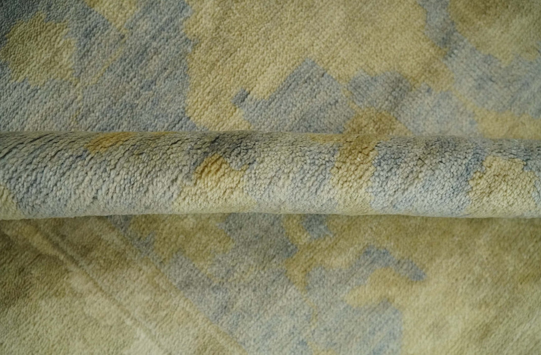 5.9x8.4 Hand Knotted Gray and Beige Traditional Oushak Wool Area Rug