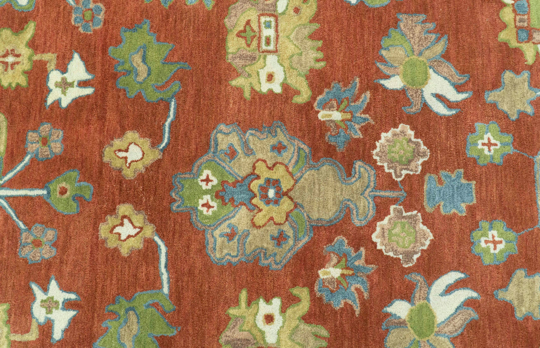 Rust And Beige Traditional Oushak Design Hand Tufted 8x10 Wool Area Rug