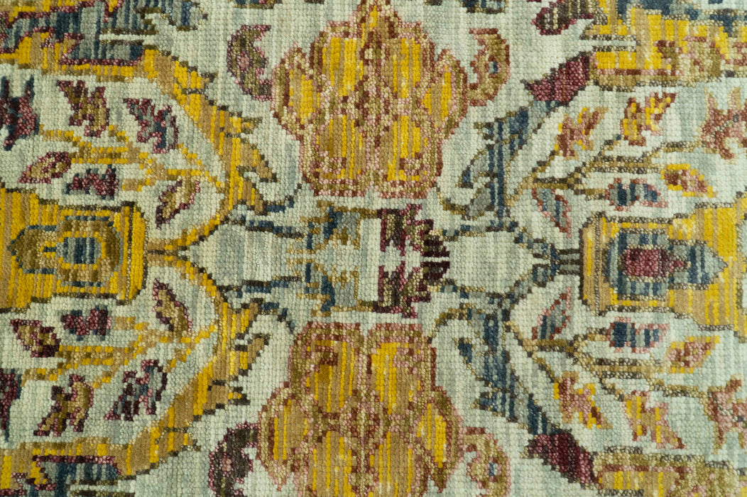 Custom Made Transitional Silver, Gold and Gray Hand Knotted Wool Rug