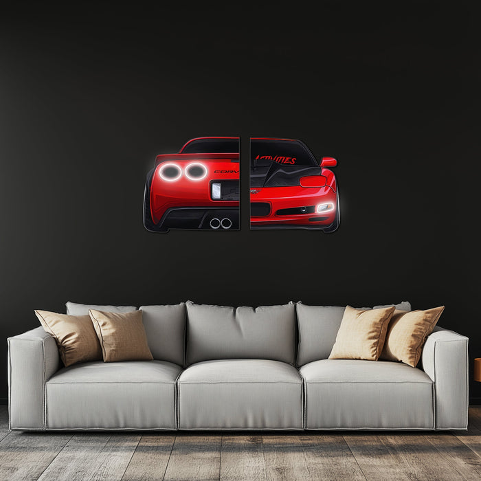 Car light up sign, Car neon light sign, Car wall art lighted, Car led wall decor, Car led sign, Garage neon sign, Neon painting art For Man - UvCar22