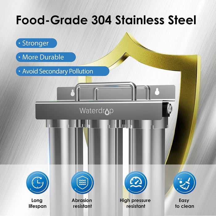 6-stage Under Sink Ultrafiltration Stainless Steel Water Filter System Waterdrop TST-UF