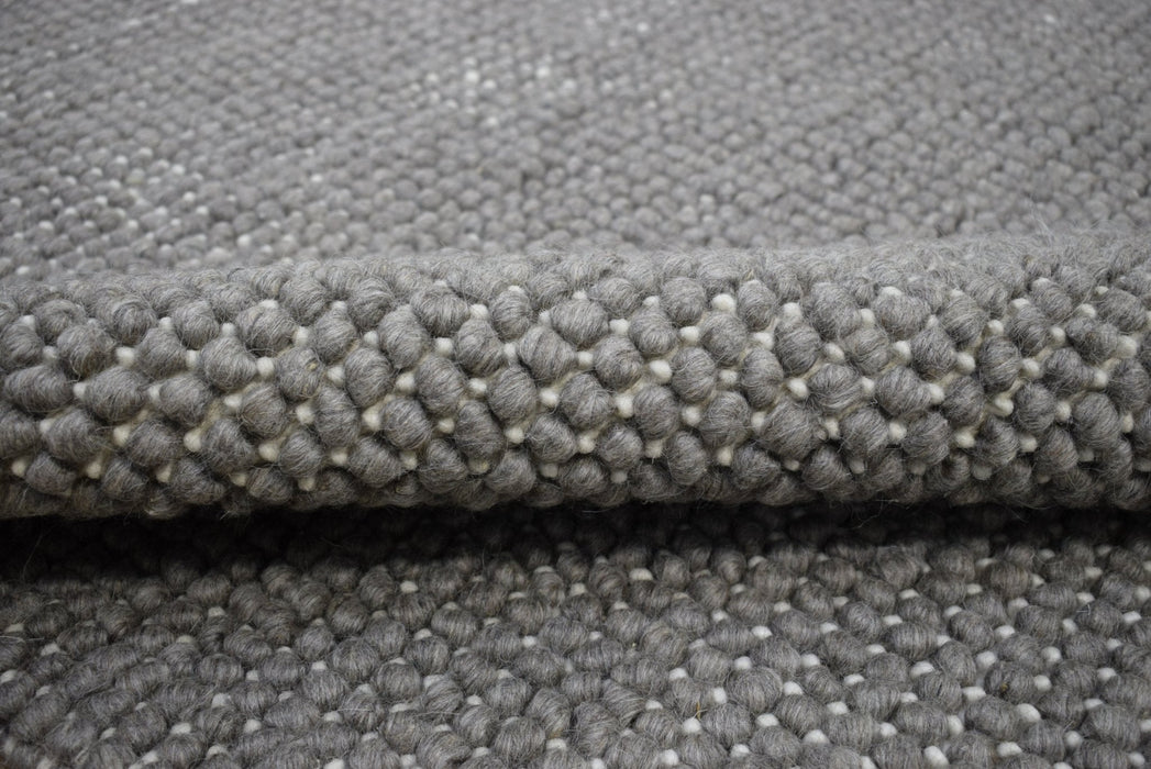 Hand Woven Chunky Fine Wool Contemporary Solid Area Rug