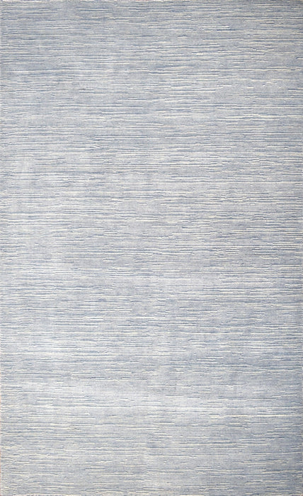 Hand Woven Blue, Ivory wool and Art Silk contemporary Area Rug