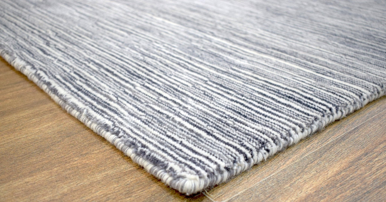 5x8 Modern Gray and Silver Area Rug | Handmade with Wool & Viscose | TRD1007058
