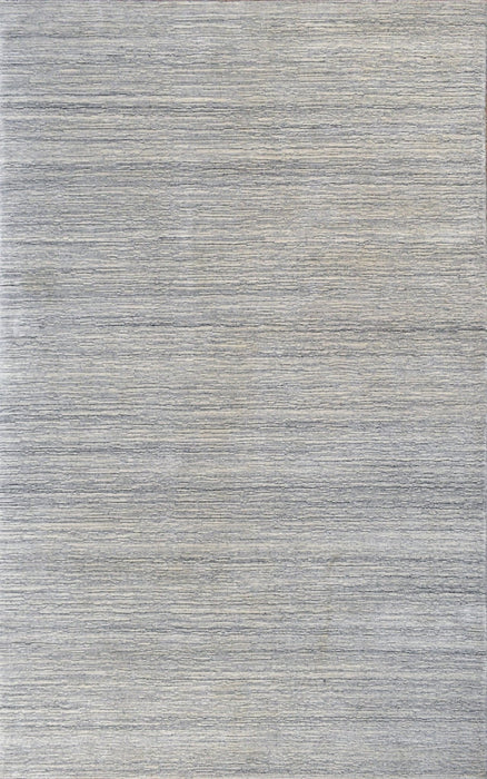 5x8 Solid Beige and Silver Area Rug | Handmade with Wool & Viscose | TRD1007258