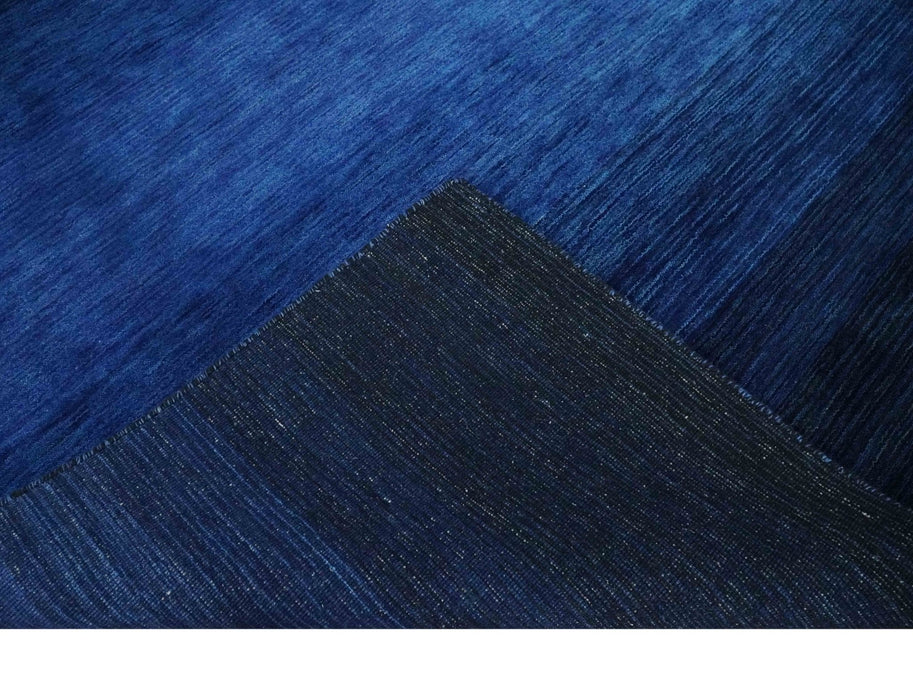 5x7 Ombre Premium look Blue Wool Hand Woven Southwestern Gabbeh Rug