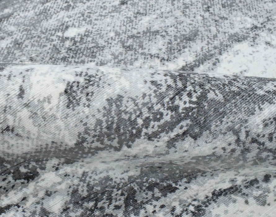 Modern Abstract Silver and Gray Hand Loom Viscose 5x7 Area Rug