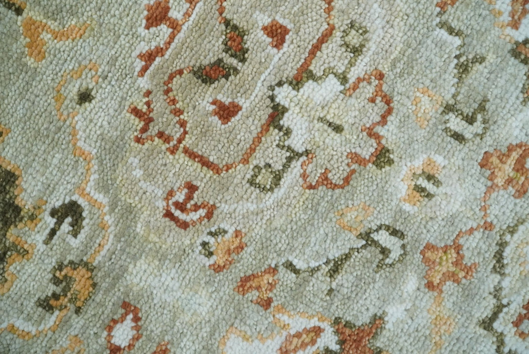 Hand Knotted Antique Peach and Beige Traditional Oushak Custom Made Wool Area Rug
