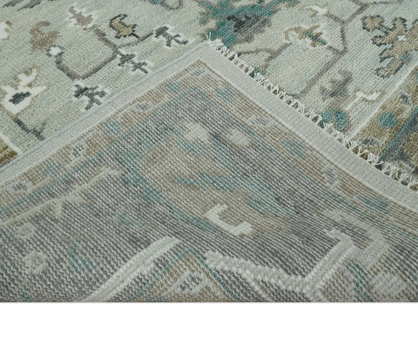 Silver, Gray and Brown Traditional Oriental Oushak Hand Knotted Multi Size wool Area Rug