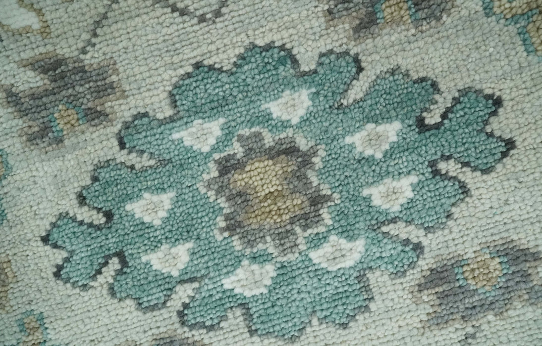 Silver, Gray and Brown Traditional Oriental Oushak Hand Knotted Multi Size wool Area Rug
