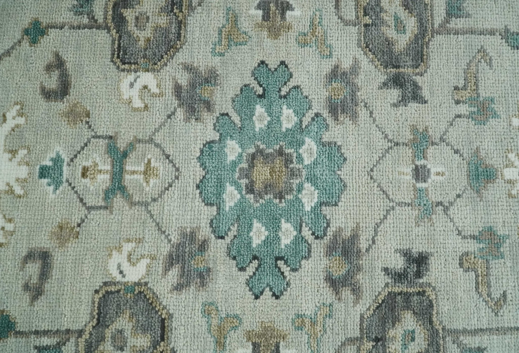 Silver, Gray and Brown Traditional Oriental Oushak Hand Knotted Multi Size wool Area Rug