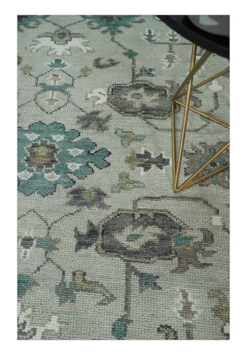 Silver, Gray and Brown Traditional Oriental Oushak Hand Knotted Multi Size wool Area Rug